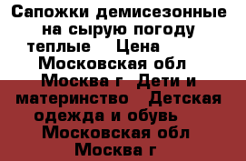 Сапожки демисезонные на сырую погоду теплые  › Цена ­ 700 - Московская обл., Москва г. Дети и материнство » Детская одежда и обувь   . Московская обл.,Москва г.